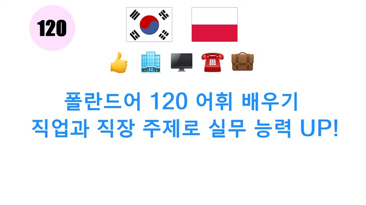 폴란드어 120 어휘 배우기: 직업과 직장 주제로 실무 능력 UP!